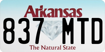 AR license plate 837MTD