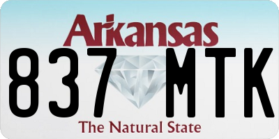 AR license plate 837MTK