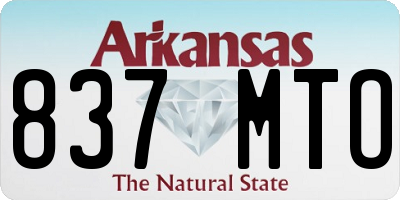 AR license plate 837MTO