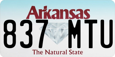 AR license plate 837MTU