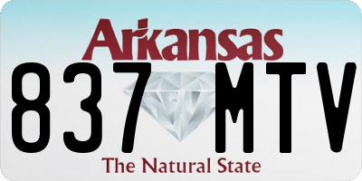 AR license plate 837MTV