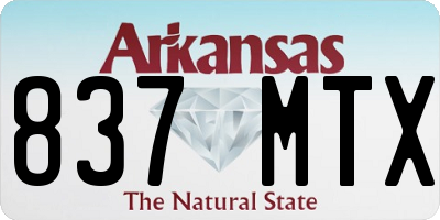 AR license plate 837MTX