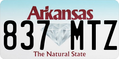 AR license plate 837MTZ