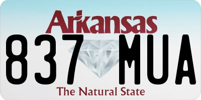 AR license plate 837MUA