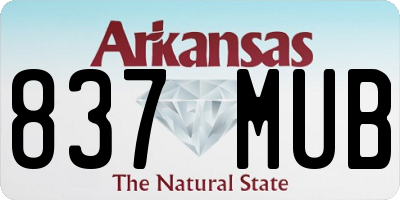 AR license plate 837MUB
