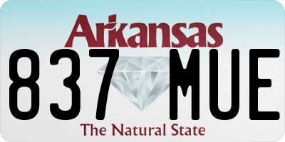 AR license plate 837MUE