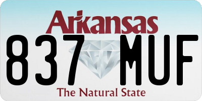AR license plate 837MUF