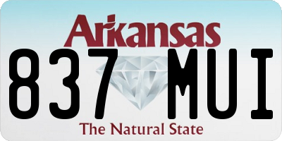AR license plate 837MUI