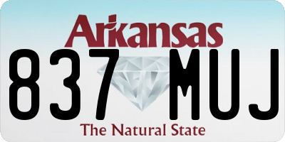 AR license plate 837MUJ