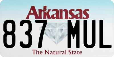AR license plate 837MUL