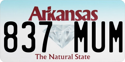 AR license plate 837MUM