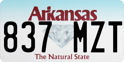 AR license plate 837MZT
