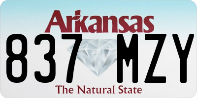 AR license plate 837MZY