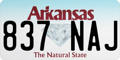 AR license plate 837NAJ