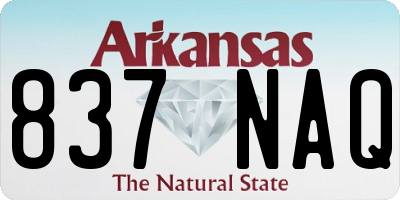 AR license plate 837NAQ