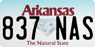AR license plate 837NAS