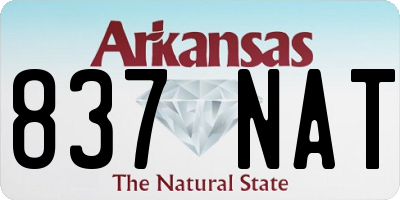 AR license plate 837NAT