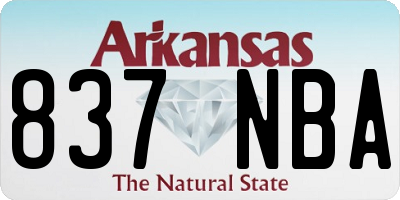 AR license plate 837NBA