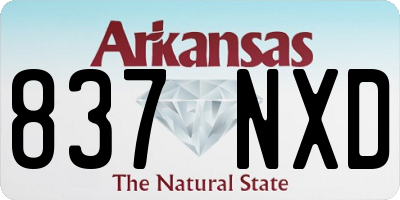 AR license plate 837NXD