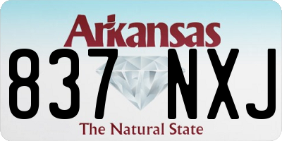 AR license plate 837NXJ