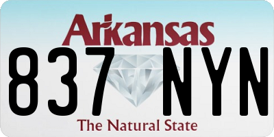 AR license plate 837NYN