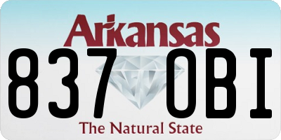 AR license plate 837OBI