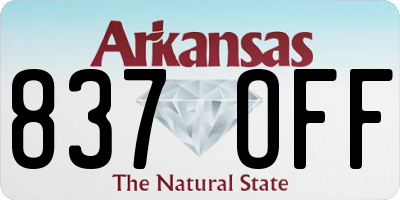 AR license plate 837OFF