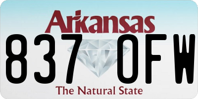 AR license plate 837OFW