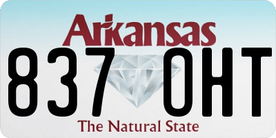 AR license plate 837OHT