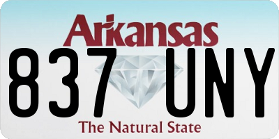 AR license plate 837UNY