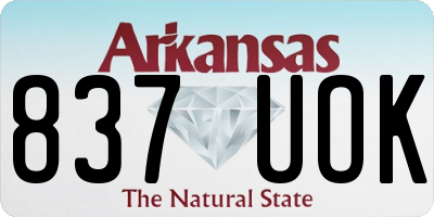 AR license plate 837UOK