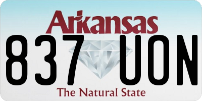 AR license plate 837UON