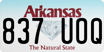 AR license plate 837UOQ