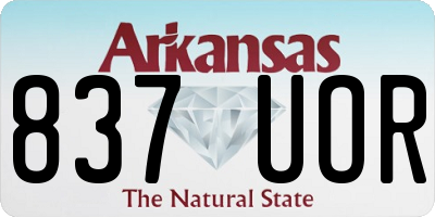 AR license plate 837UOR