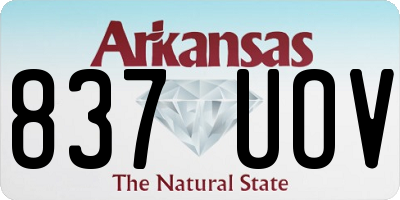 AR license plate 837UOV