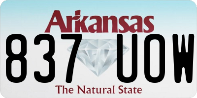 AR license plate 837UOW