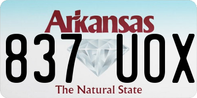 AR license plate 837UOX