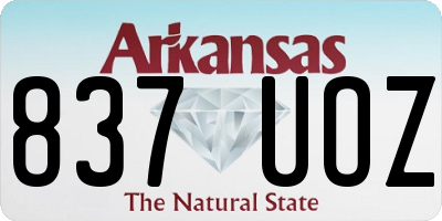 AR license plate 837UOZ