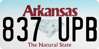 AR license plate 837UPB
