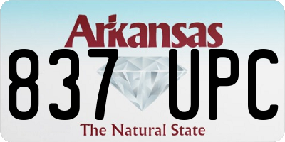 AR license plate 837UPC