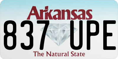 AR license plate 837UPE