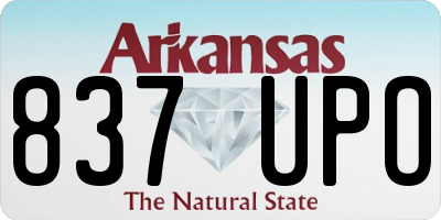 AR license plate 837UPO