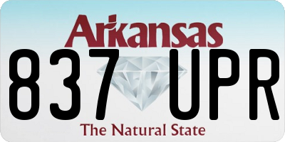 AR license plate 837UPR