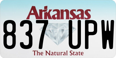AR license plate 837UPW