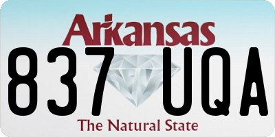 AR license plate 837UQA