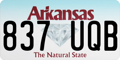 AR license plate 837UQB