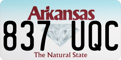 AR license plate 837UQC