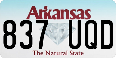 AR license plate 837UQD