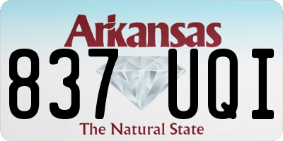 AR license plate 837UQI