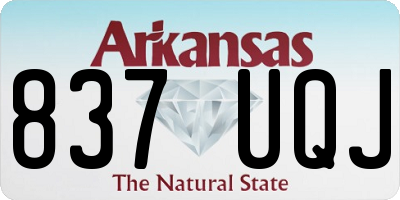 AR license plate 837UQJ